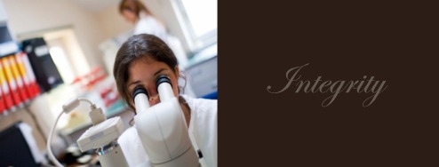 Banner for the AIJV showing a Gemmologist examining a gemstone with a microscope